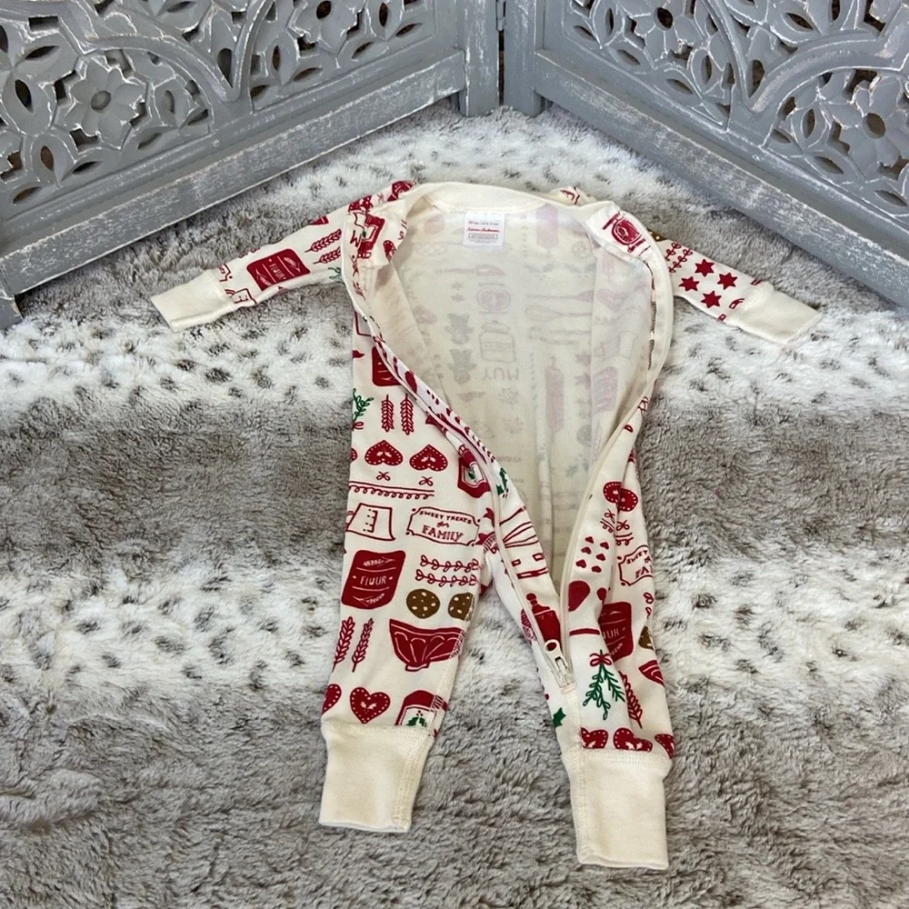 Hanna Andersson Christmas cookie bodysuit boys girls 0-3 months holiday party
